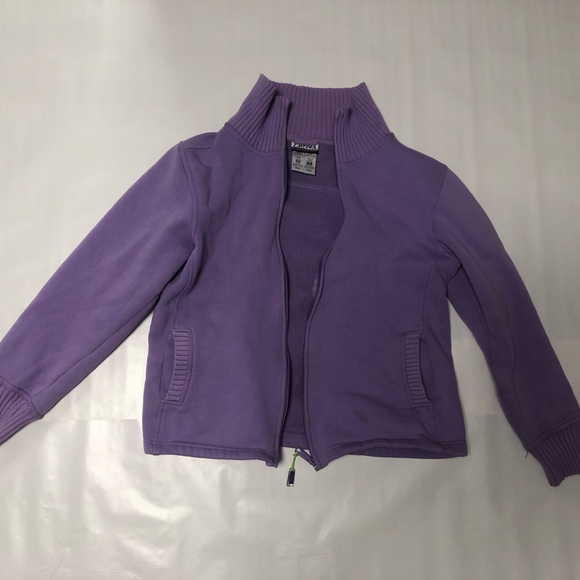 CURVES collared zip up purple hoodie (size S) - Picture 4 of 7